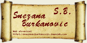 Snežana Burkanović vizit kartica